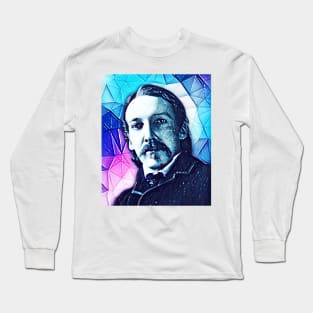 Robert Louis Stevenson Snowy Portrait | Robert Louis Stevenson Artwork 8 Long Sleeve T-Shirt